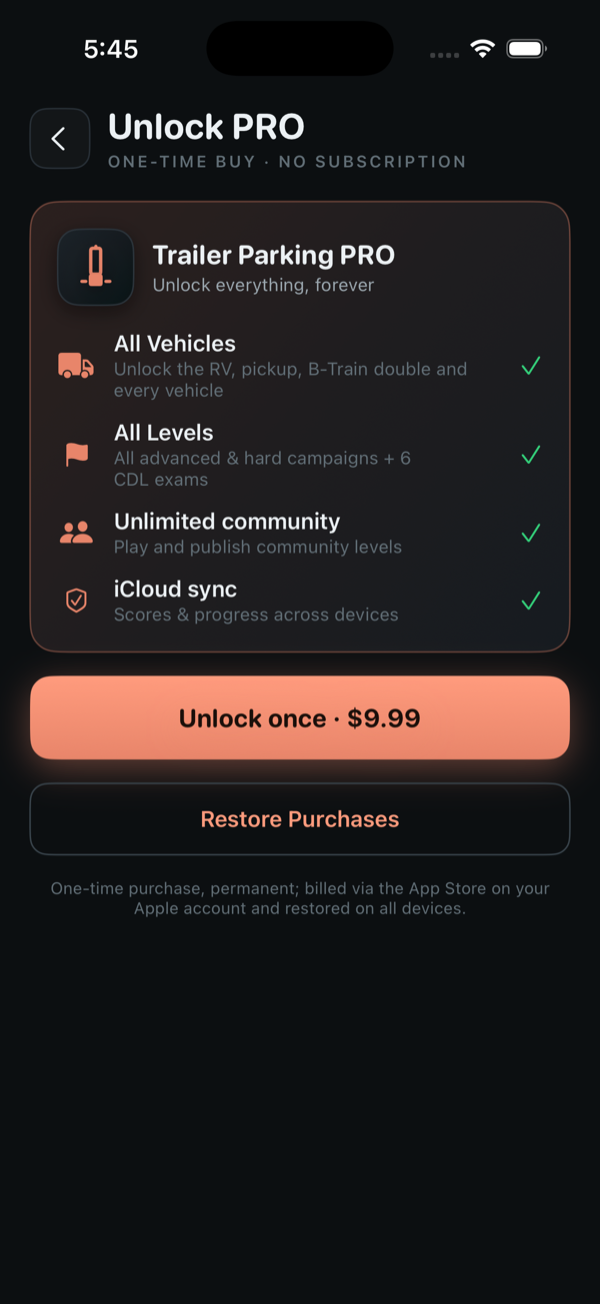 One-time unlock, no ads